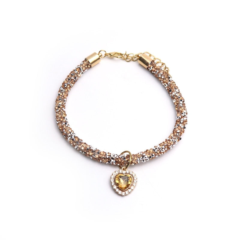 Luxury Crystal Heart Gem Dog Collar