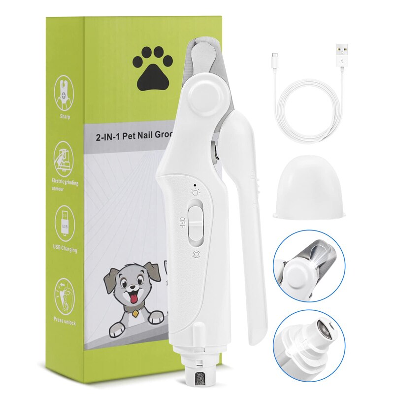 2 In 1 LED Light Low Noise Pet Nail Clipper