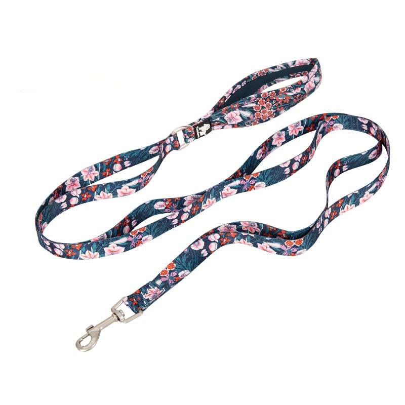 Neoprene Padded Handle Floral Dog Leash