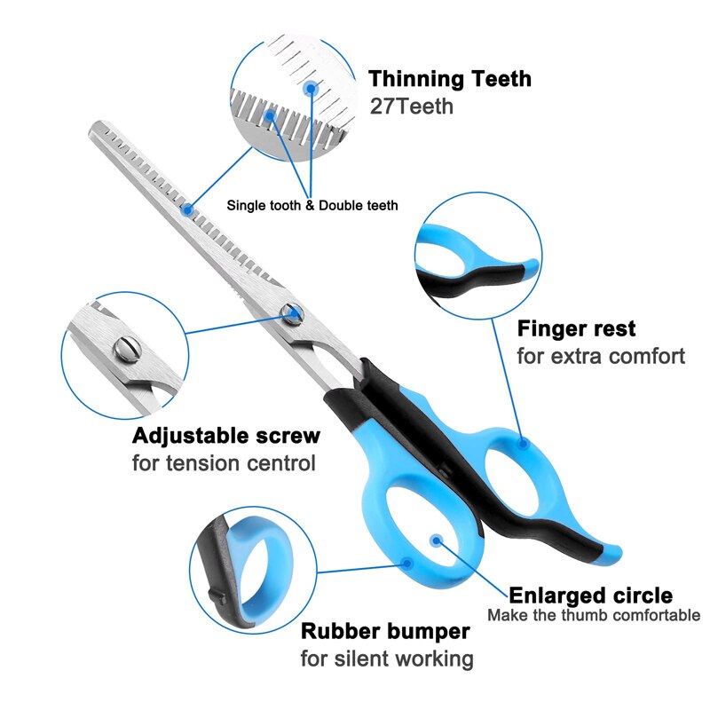 Ergonomic Professional Pet Grooming Scissors Set