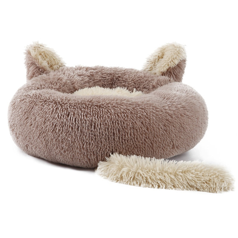 Cozy Fuzzy Plush Calming Dog Bed