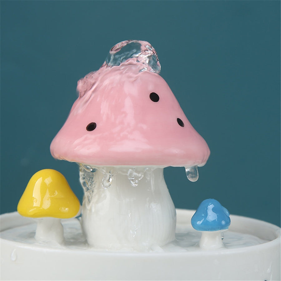 1.6L Ceramic Mushroom Pet Water Fountain