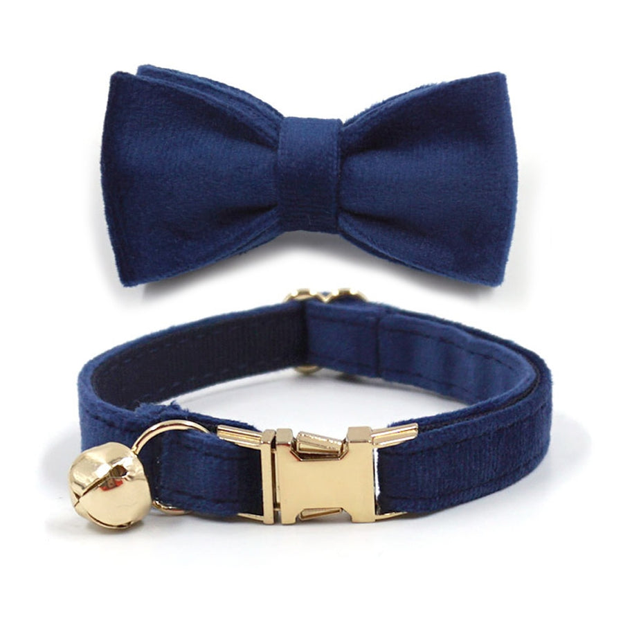 Deep Blue Velvet Dog Collar