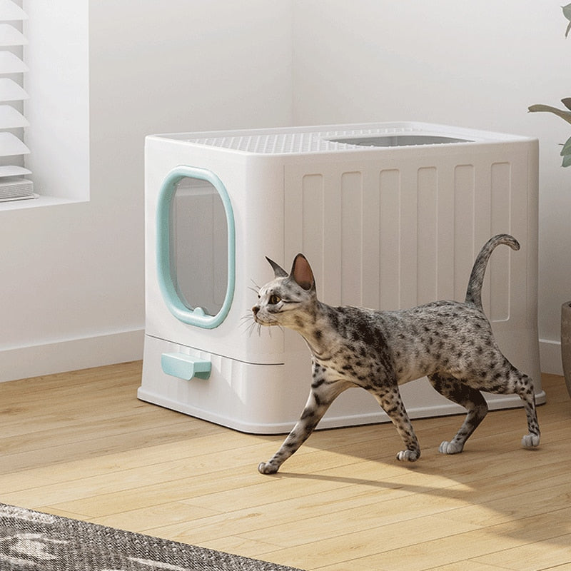 Fully Enclosed Splash Proof Cat Litter Box