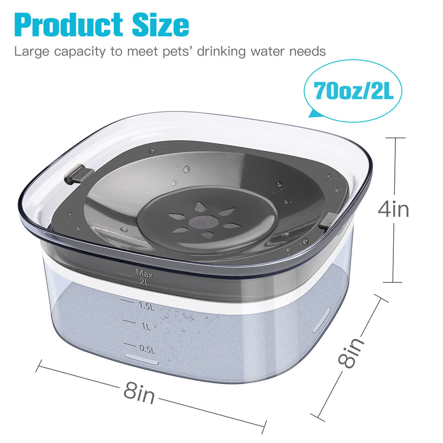 2L Visible Water Level Dog Bowl