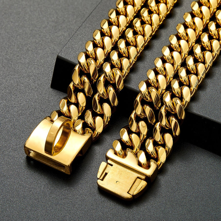 Luxury 18K Gold Plated Pitbull Collar