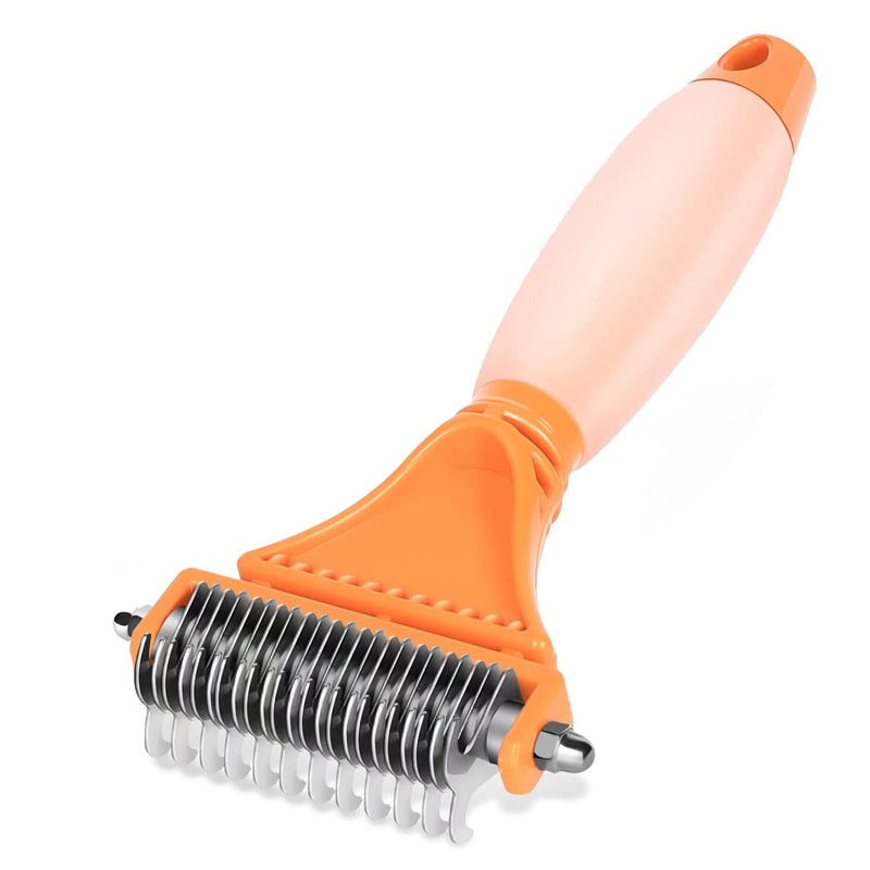 Silicone Handle 2 Sided Pet Comb