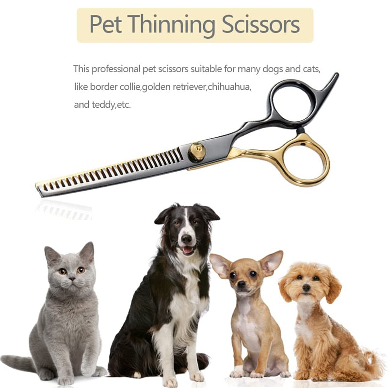 Professional Ergonomic Grip Pet Grooming Scissors