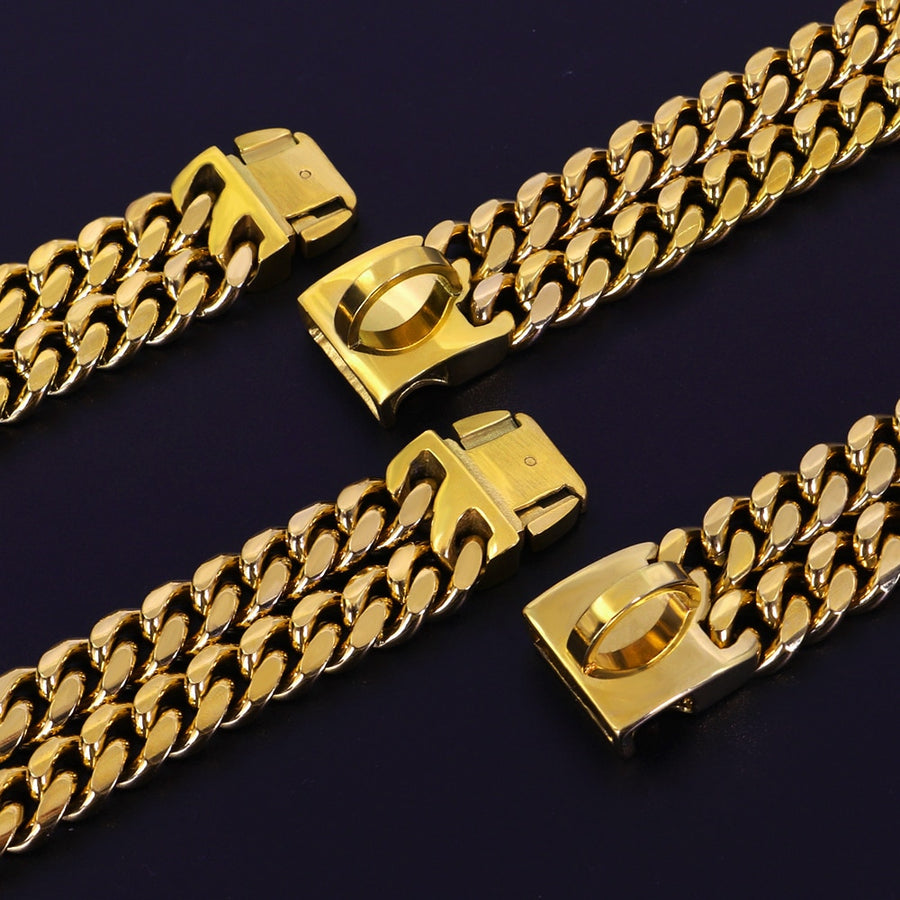 Luxury 18K Gold Plated Pitbull Collar