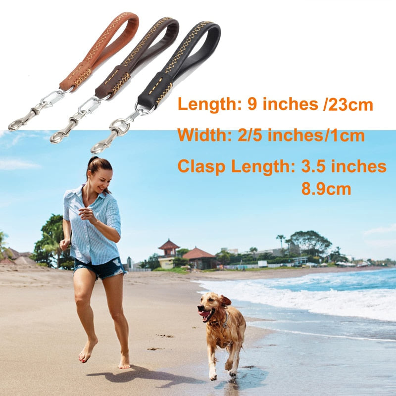 Genuine Leather Rustproof Dog Leash