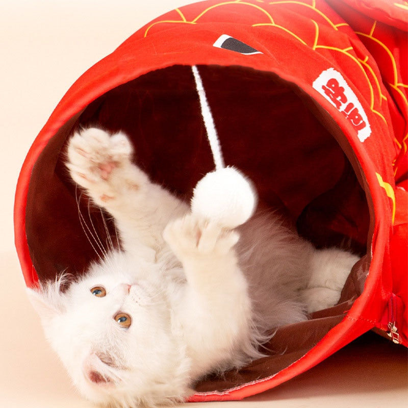 Lucky Red Koi Cat Tunnel