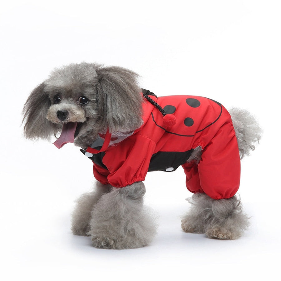 Cute Hooded Beetle Dog Raincoat