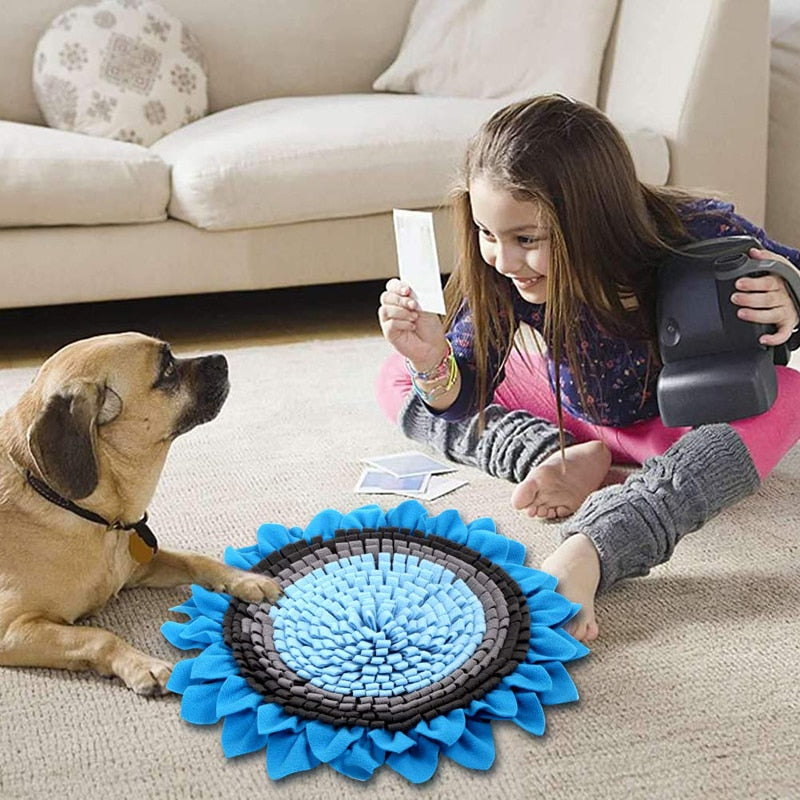 Blue Sunflower Durable Dog Puzzle Toy