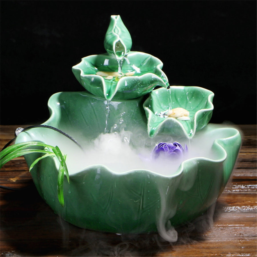 Ceramic Purple Lotus Pet Water Fountain