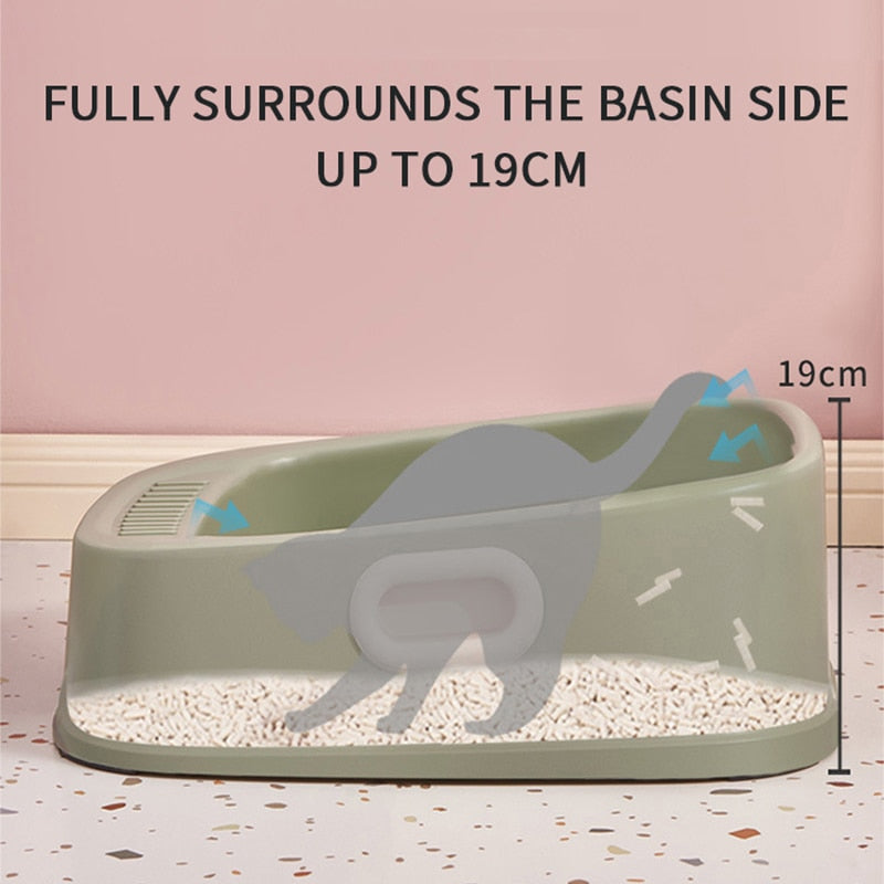 Semi Closed Design Open Cat Litter Box