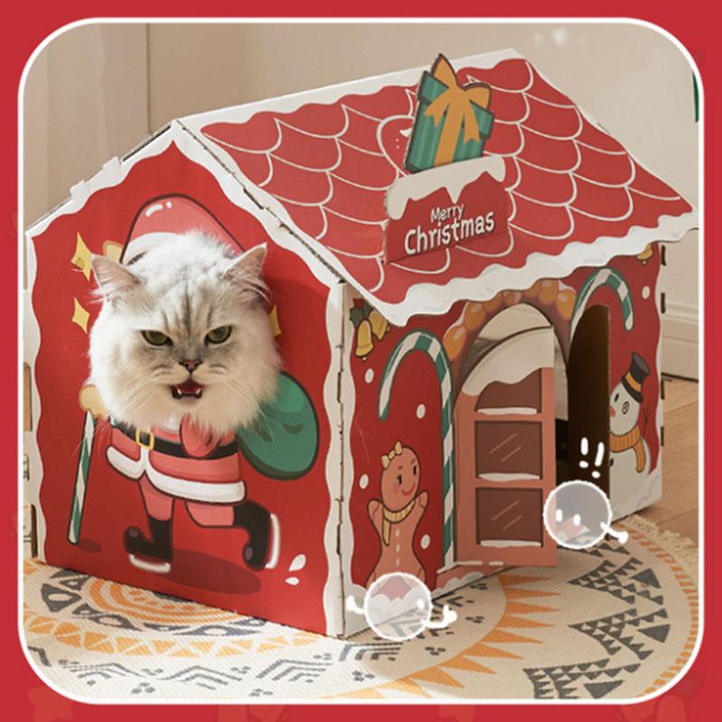 Christmas Cat House Scratcher Board