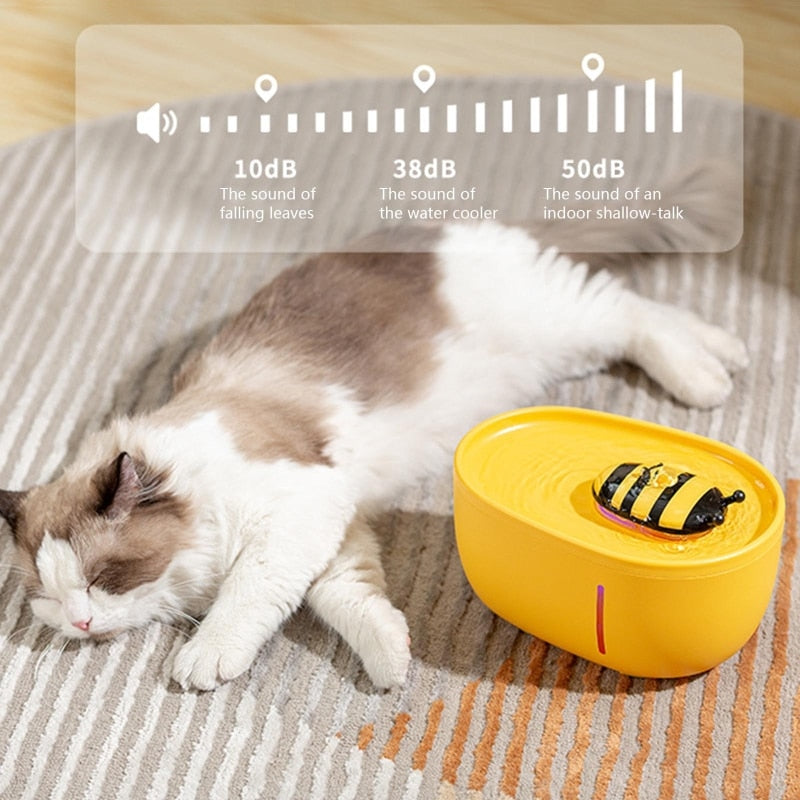 2L Cute Bee Pet Water Fountain