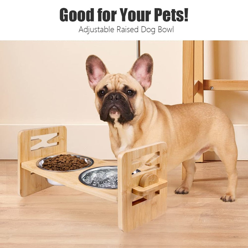 Bamboo Elevated Dog Bowls