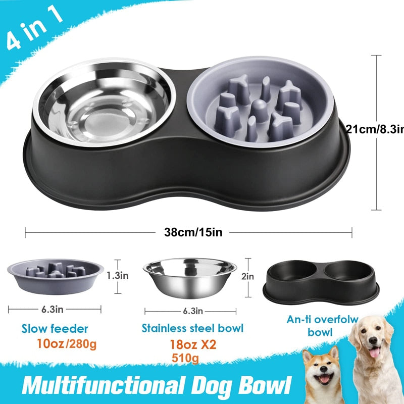 Fun Interaction Stainless Steel Dog Bowl