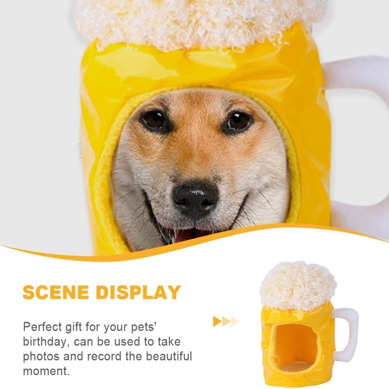 Pet Beer Mug Hat Costume