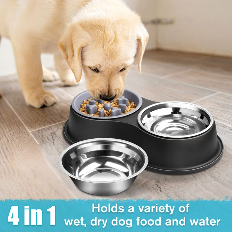 Fun Interaction Stainless Steel Dog Bowl