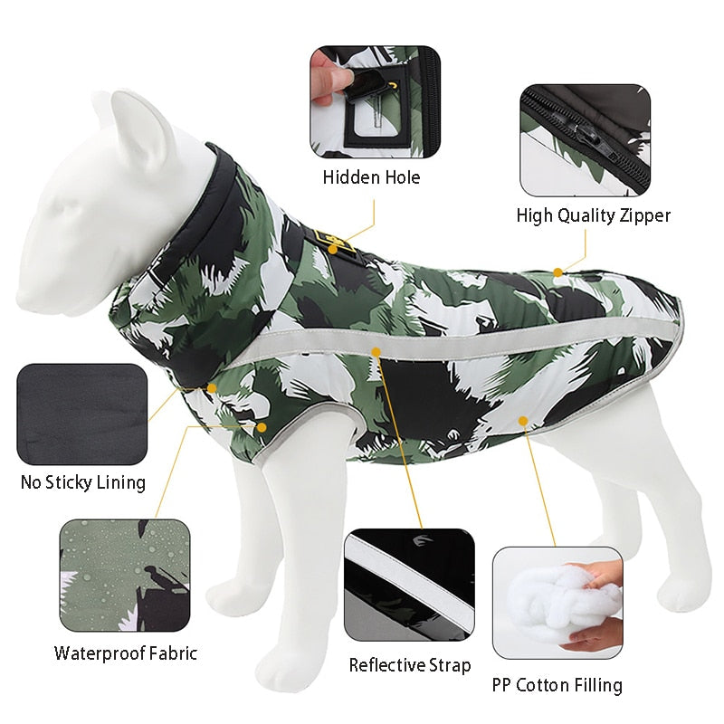 Green Leaf Reflective Dog Jacket