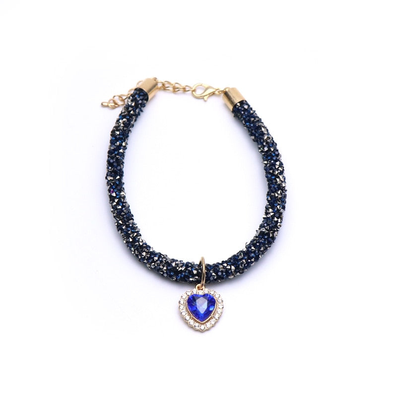 Luxury Crystal Heart Gem Dog Collar