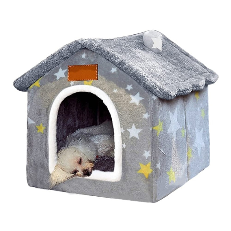 Starry Winter Warm Dog House