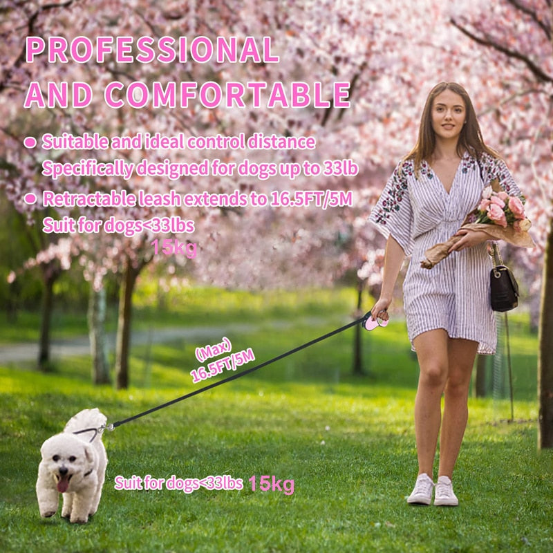 One Handed Lock Retractable Dog Leash