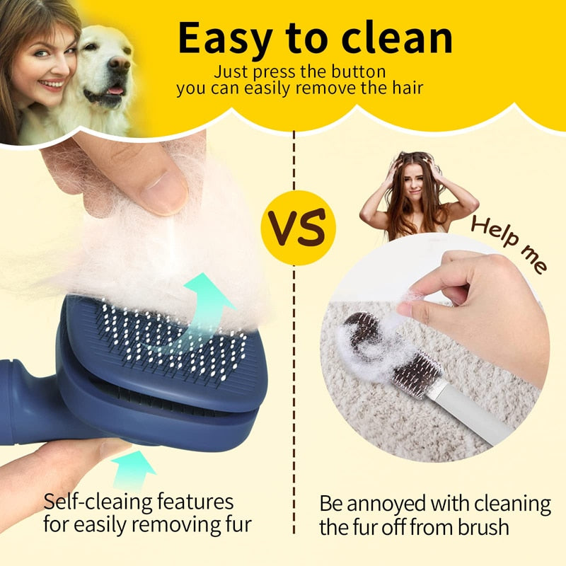 360° Rotatable Self Cleaning Dog Brush