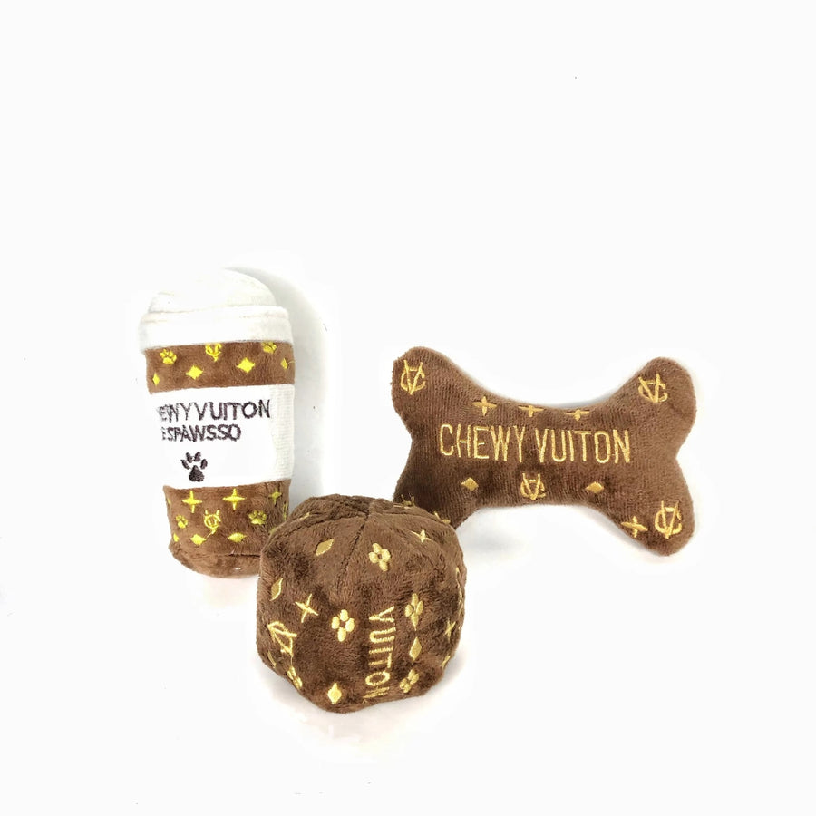 Luxury Chewy Vuiton Squeaky Dog Toy