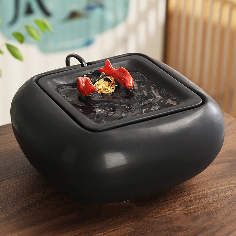 1.2L Ceramic Desktop Decor Pet Water Fountain