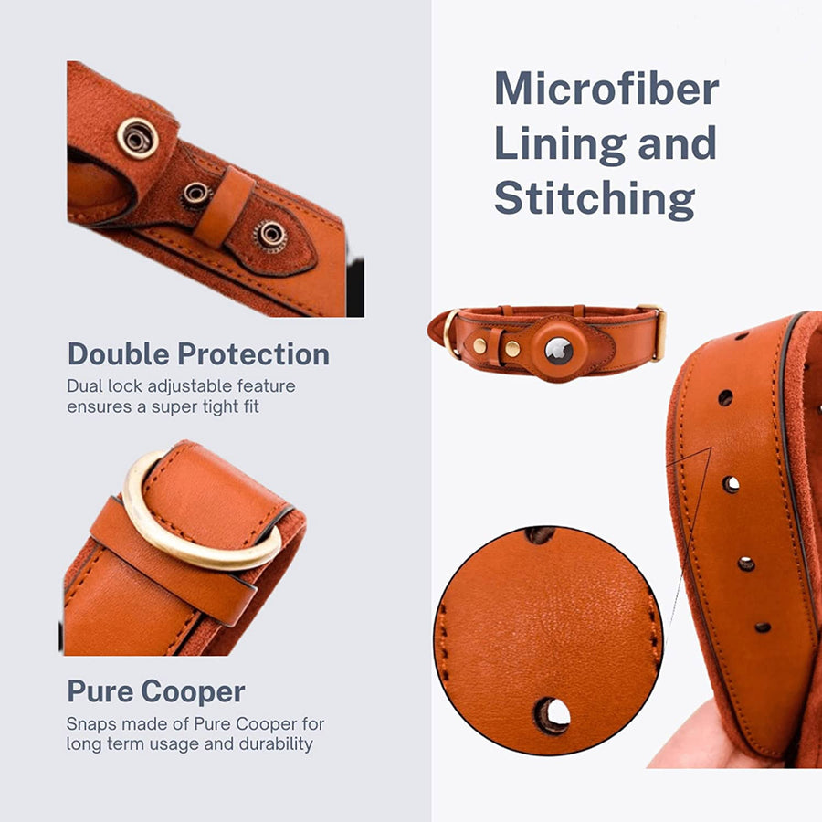 Airtag Leather Case Dog Collar