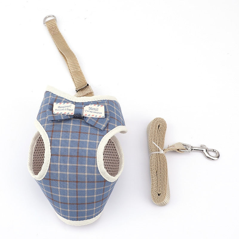 Bowknot Cat Harness Leash Set