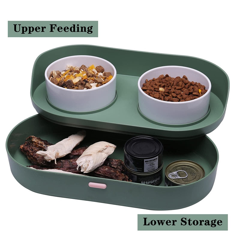 Melamine Dog Food Bowl With Storage