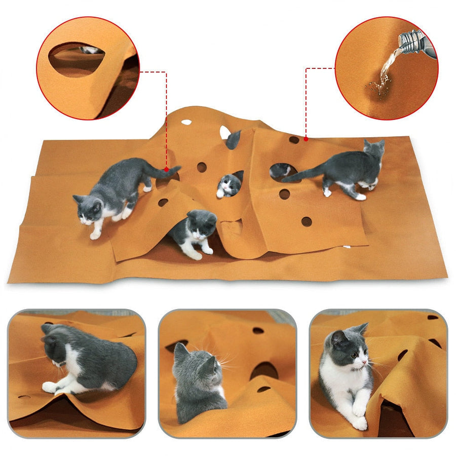 Collapsible Rug Scratch Resistant Cat Play Mat