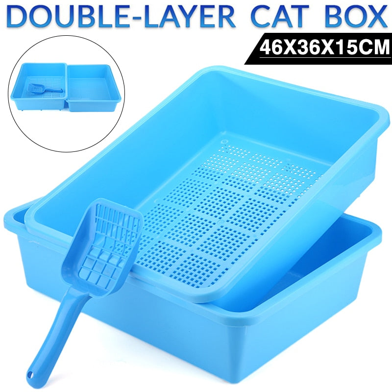 Double Layer Resin Cat Litter Tray