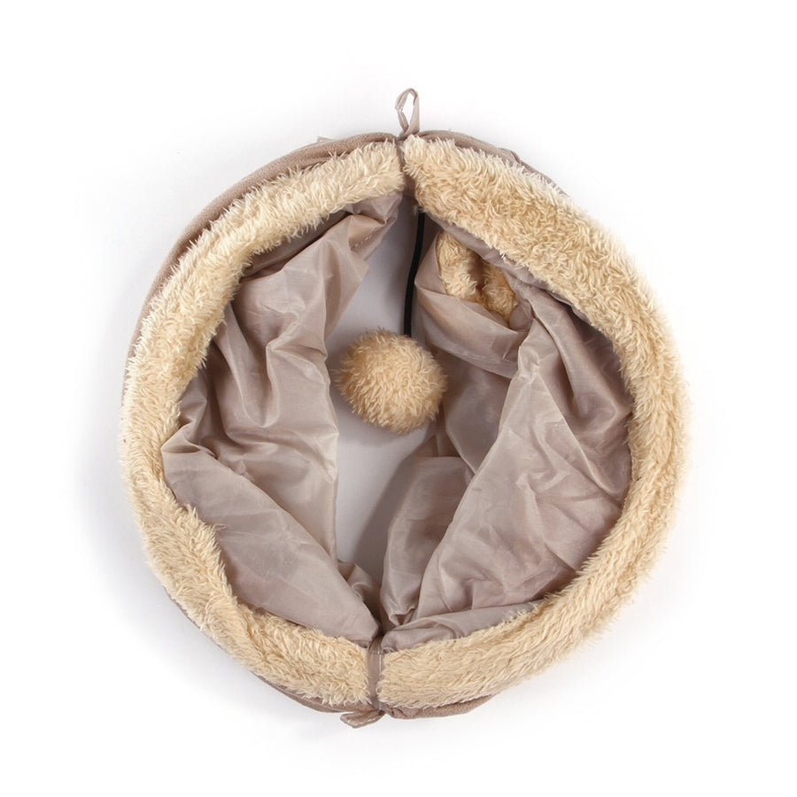 Collapsible Suede Cat Tunnel