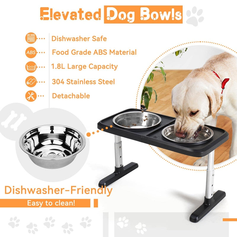 1.8L Stainless Steel Elevated Large Dog Bowl