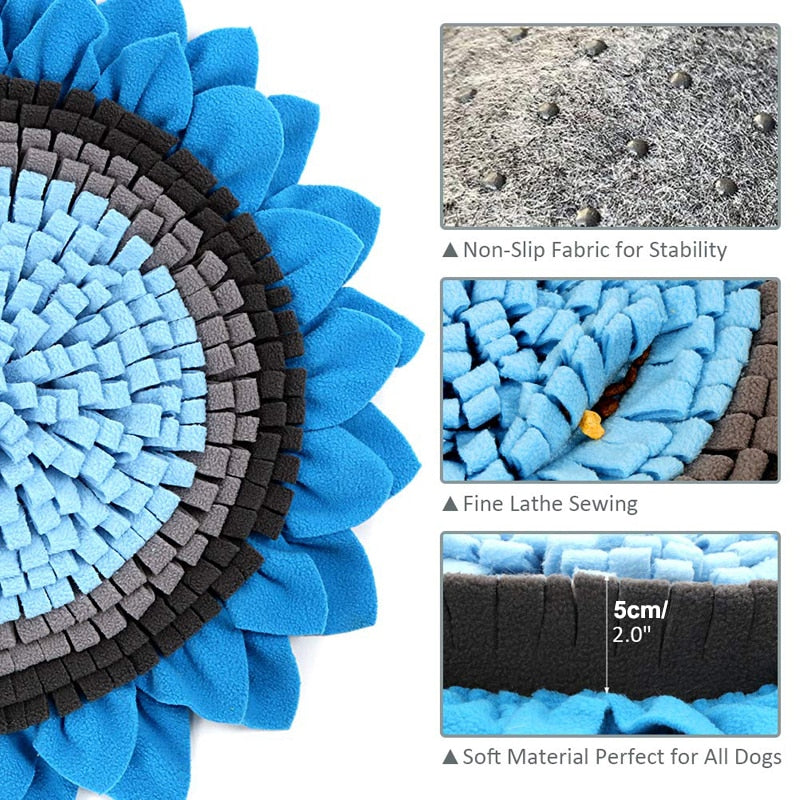 Blue Sunflower Durable Dog Puzzle Toy