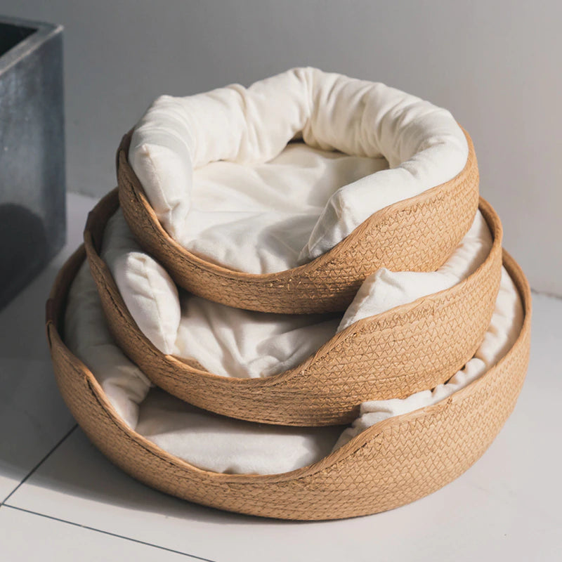 Four Season Bamboo Weaving Pet Bed