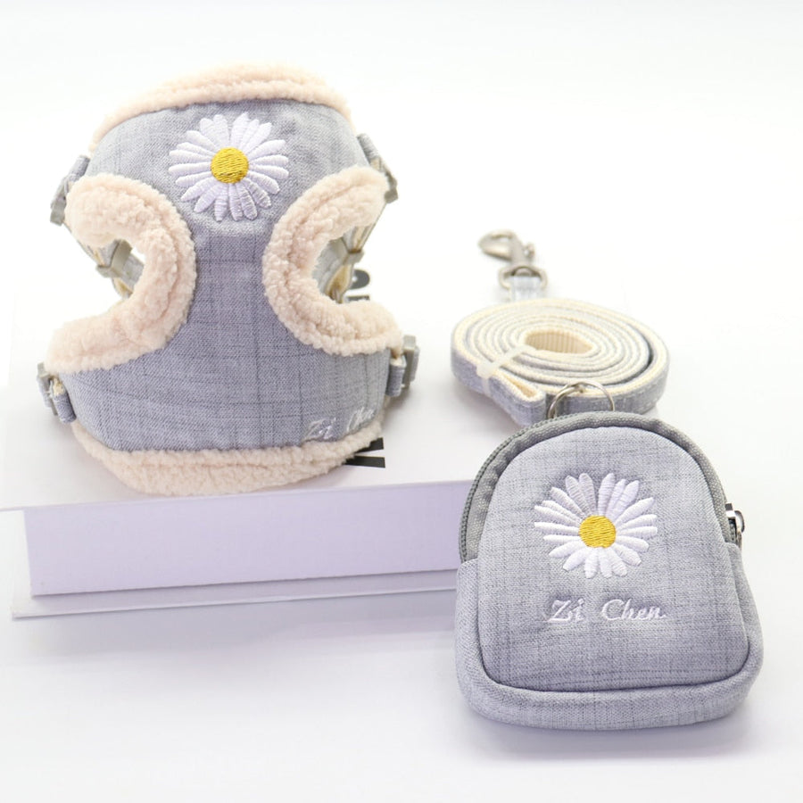 Embroidery Soft Warm Dog Harness