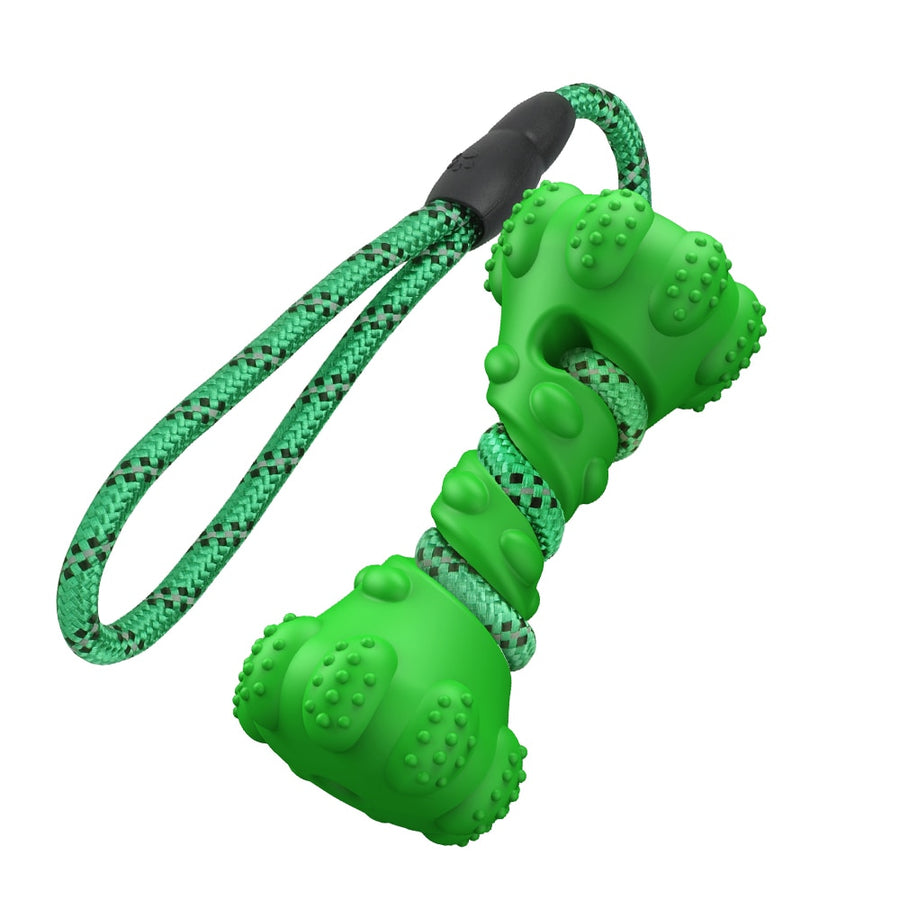 Tough Green Dumb Bell Dog Toy