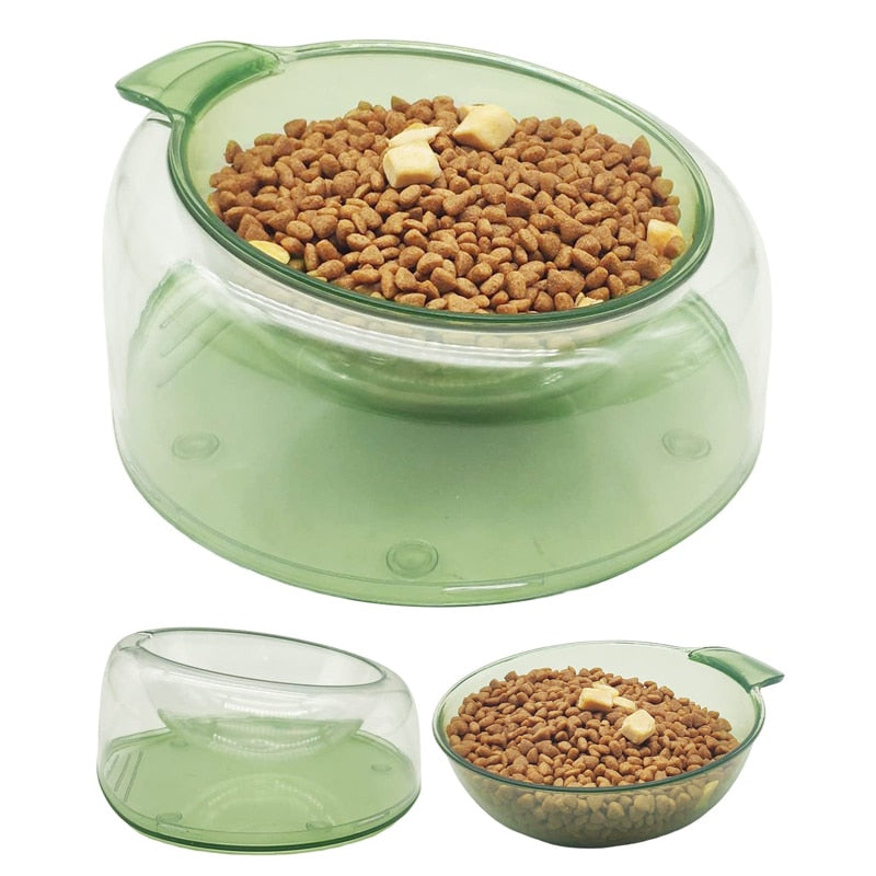 Transparent Design Tilted Pet Bowl