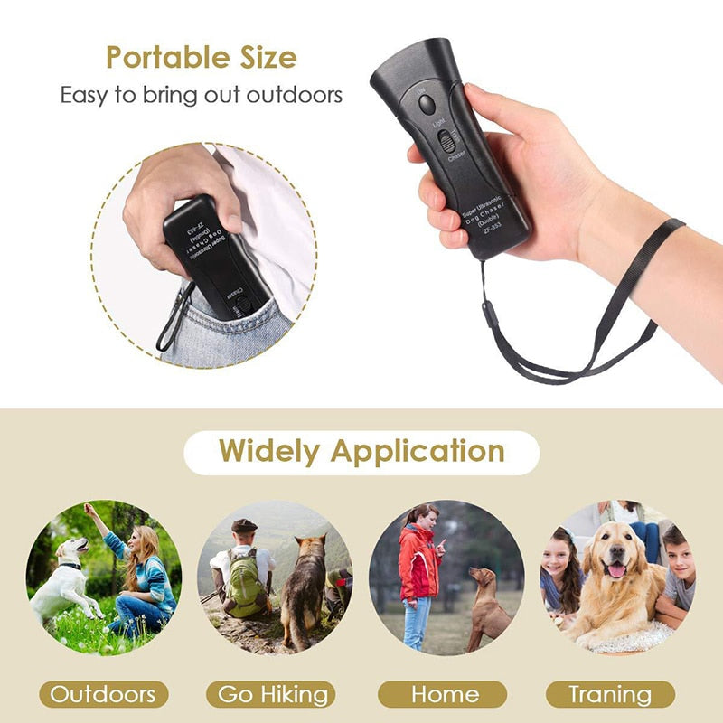 LED Flashlight Ultrasonic Dog Repeller