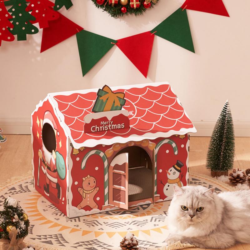 Christmas Cat House Scratcher Board