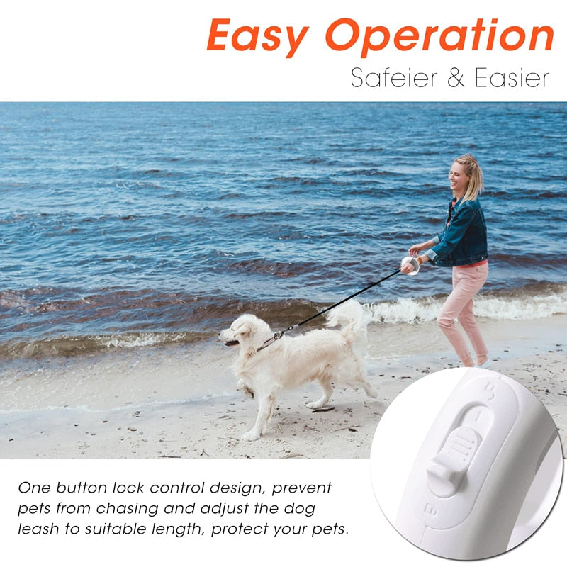 3M Retractable Dog Leash With LED Light