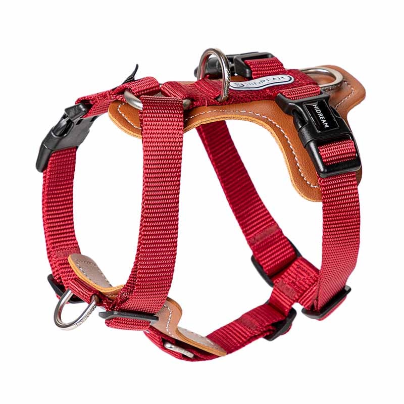 2 Leash Clips Leather Dog Harness