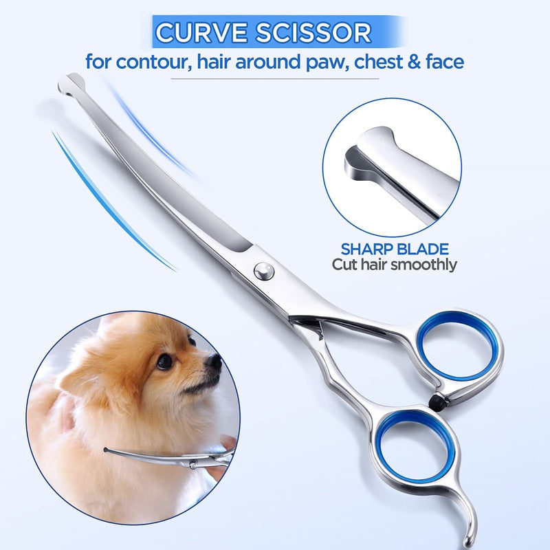 6 In 1 Professional Stainless Steel Dog Scissors