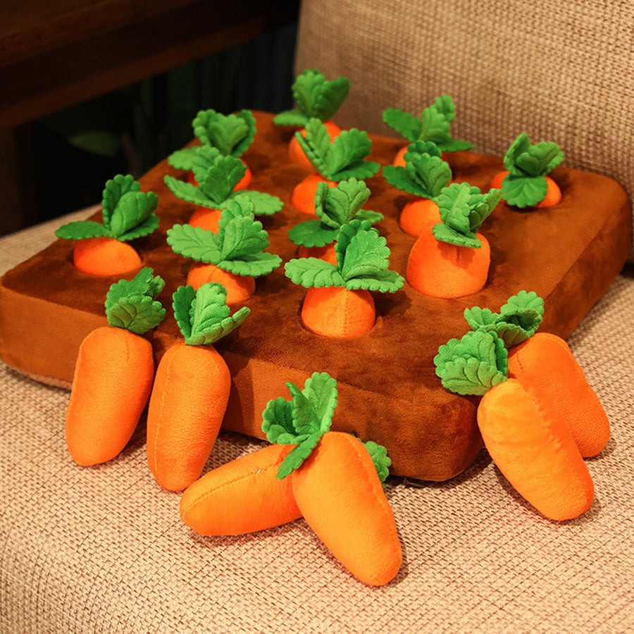 Soft Plush Dog Carrot Snuffle Toy